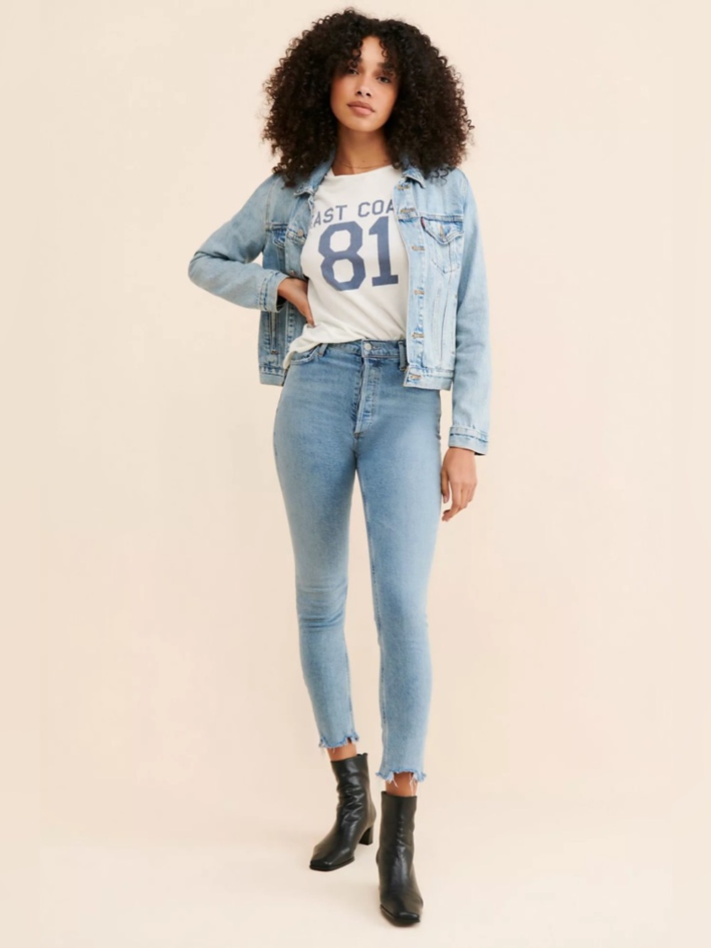 Agolde Nico Light Blue High-Rise Cropped skinny Jeans size 26